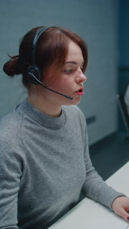 woman working in a call center