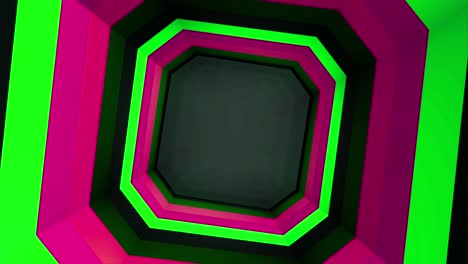 abstract geometric tunnel with neon colors