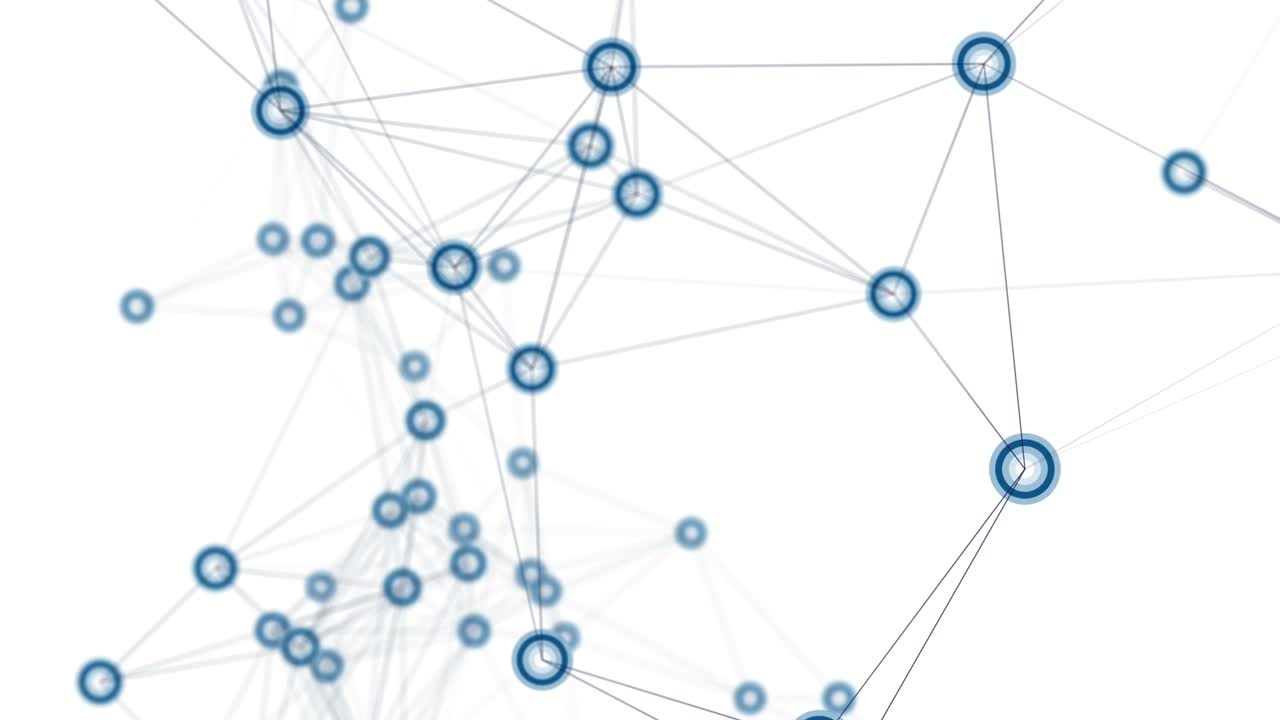 fondo de círculos azules conectados a la red