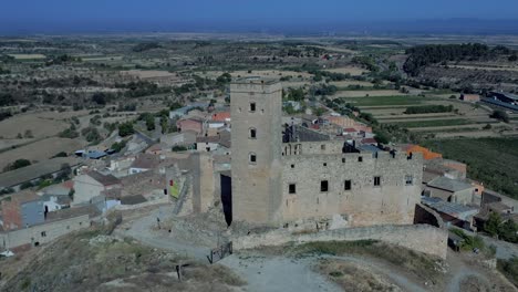 Ciutadilla-Castle-in-the-town-of-Ciutadilla,-region-of-Urgell,-province-of-Lérida-in-Catalonia