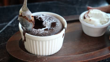 a delicious chocolate lava cake