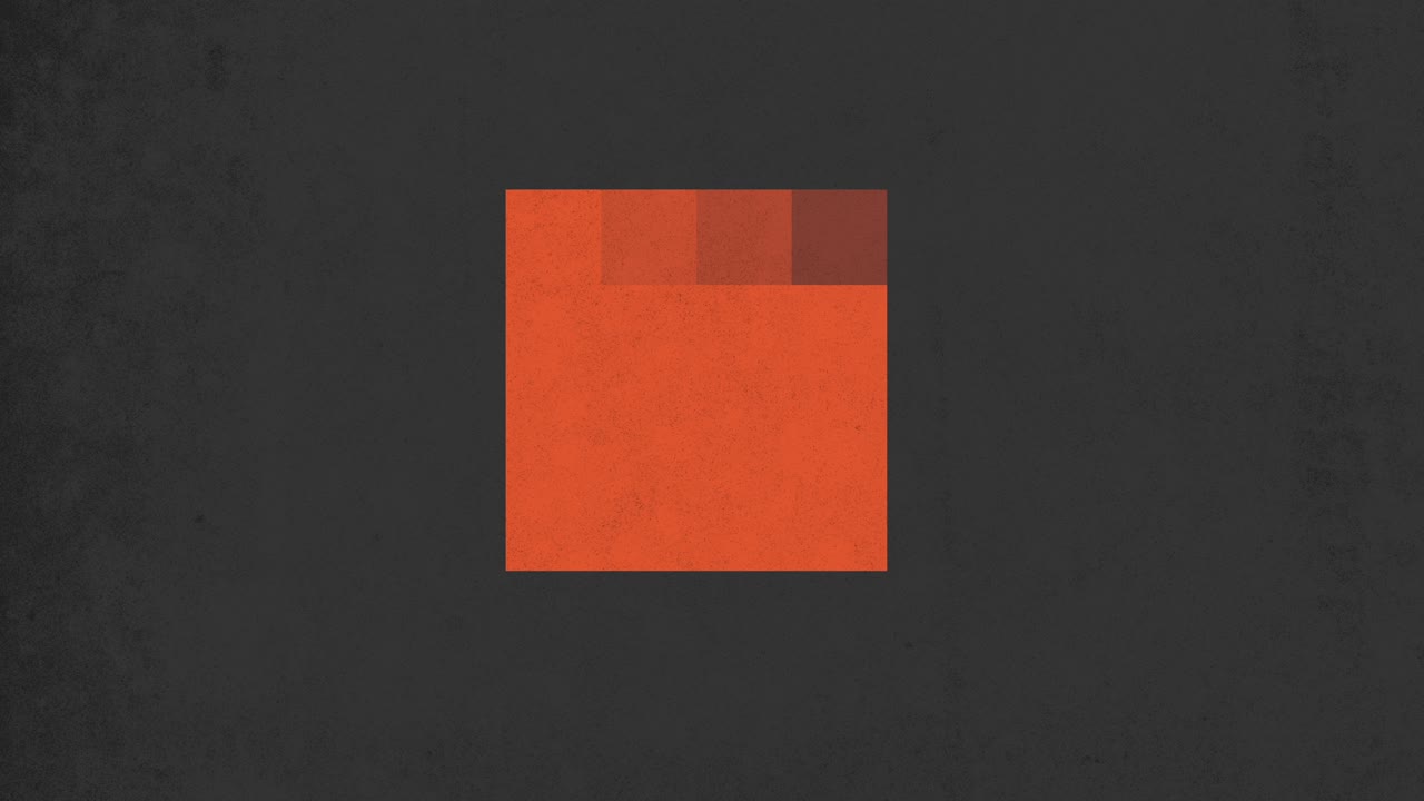 Pixelated orange and black grid pattern
