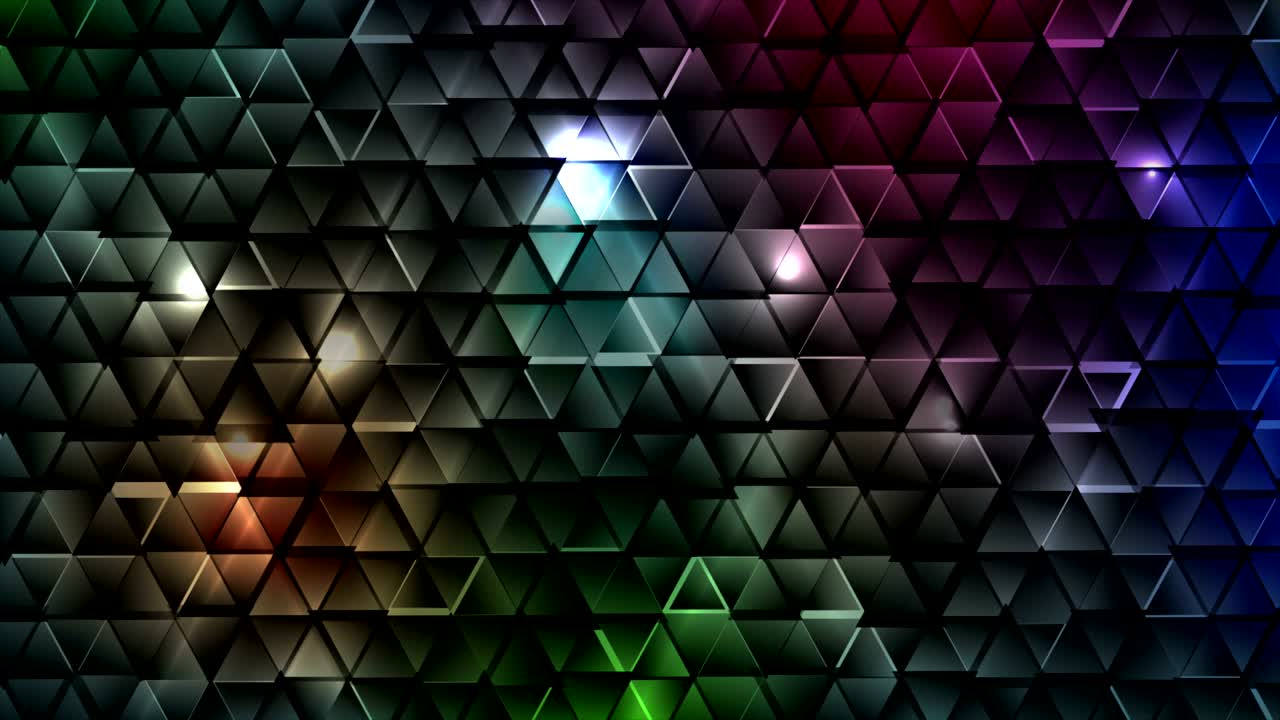 triángulos de tecnología abstracta de colores oscuros animación de video