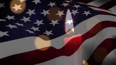 us flag and candles