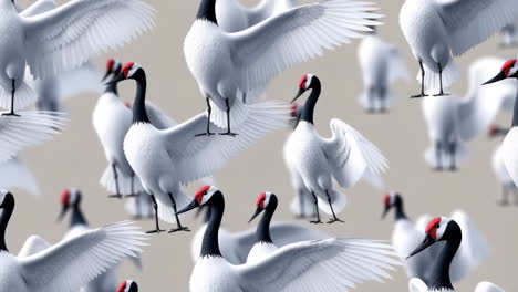 elegant red-crowned crane pattern