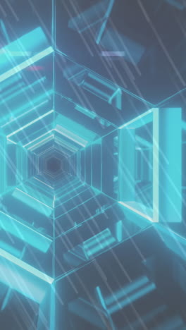 animación de rastros de luz sobre el túnel digital