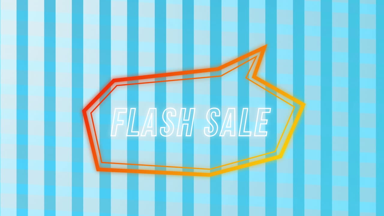 레트로 스피치 버블에서 플래시 판매 텍스트의 애니메이션