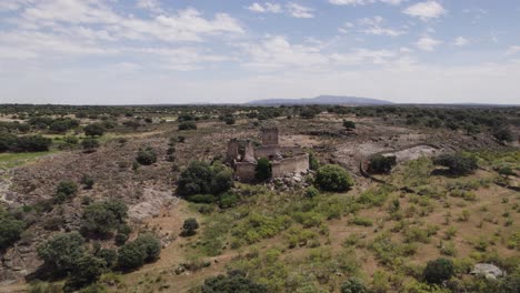 ruins of cultural heritage castle in rural countryside