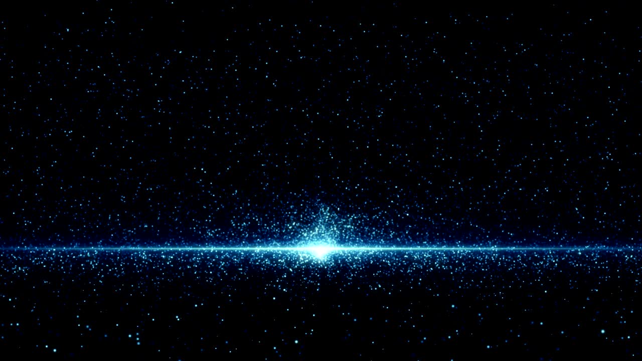 파란 먼지 입자 추상적인 빛 보케 모션 제목 영화적 배경 루프