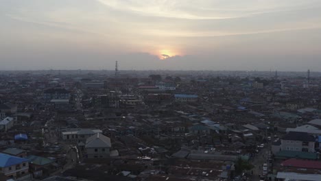 town at dusk nigeria drone 07