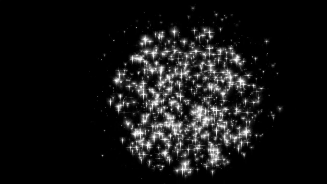 Effetto vortice animato di scintille bianche su sfondo nero