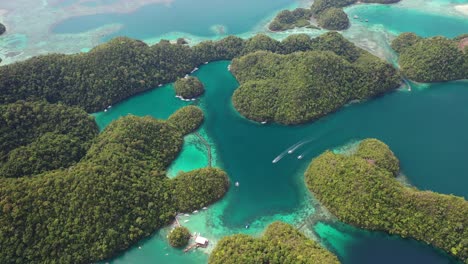 serenidad tropical en filipinas, vista aérea de la laguna exótica y la pintoresca costa de la isla de siargao