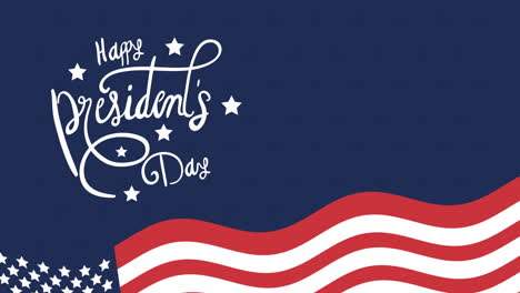 presidents day lettering with usa flag