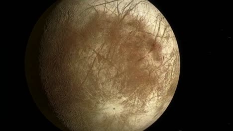 europa orbiting around jupiter in space