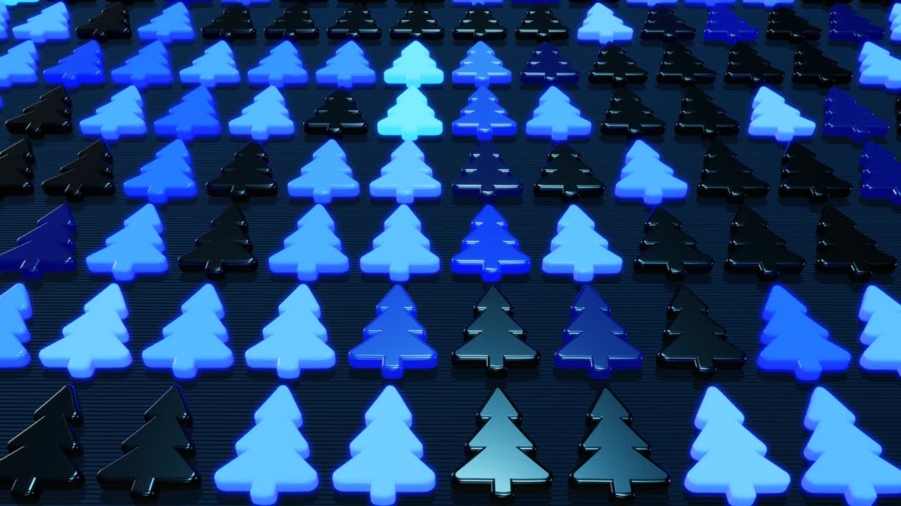 크리스마스 카드와 파란 꽃줄기, 비행기에서 크리스마스 트리 모양의 전구, 아름다운 루핑 새해 구성, 새해 배너, 네온 꽃줄이 또는 크리스마스 나무 모양의 크리스마스 장난감