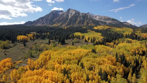 east beckwith pass on kebler pass colorado, during fall season flying drone