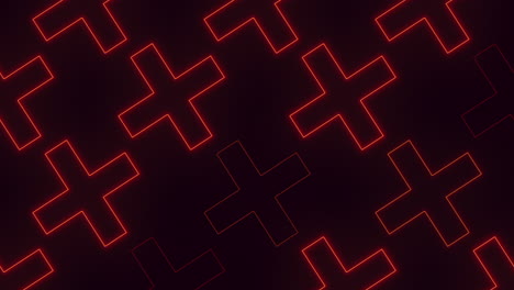 dynamic neon crosses on black background modern and bold pattern