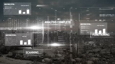 data processing on grey background