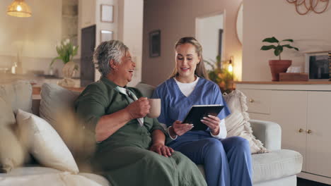 nurse visiting senior patient at home