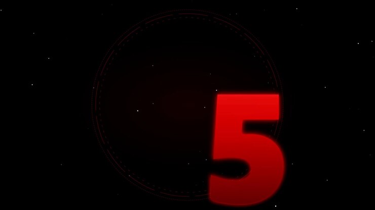 Digital Countdown Timer with Red Numbers on Black Background