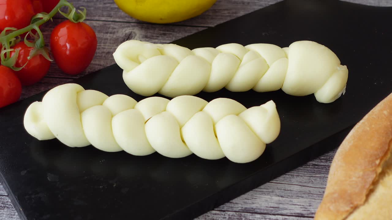 Twisted Cheese with Bread and Vegetables