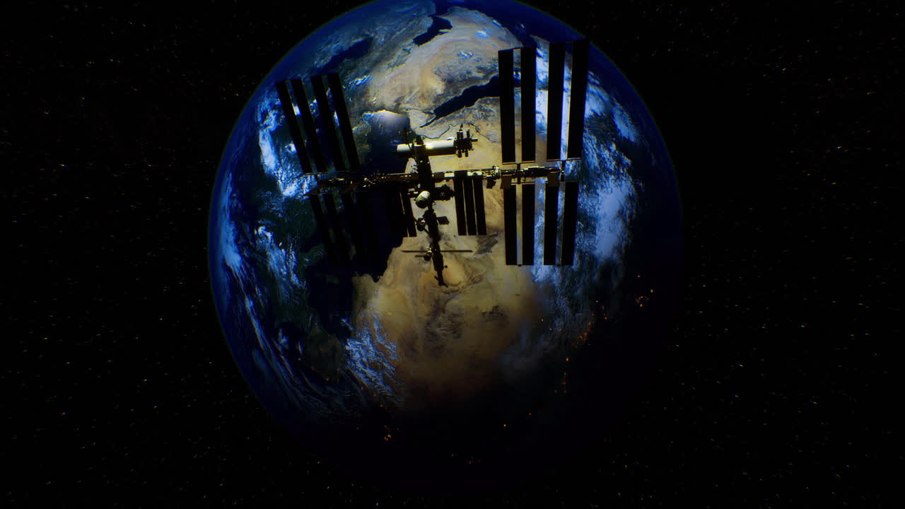 International space station orbits earth showcasing planets beauty