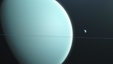 Planet-Uranus-in-Outer-space.-Animation,-close-up