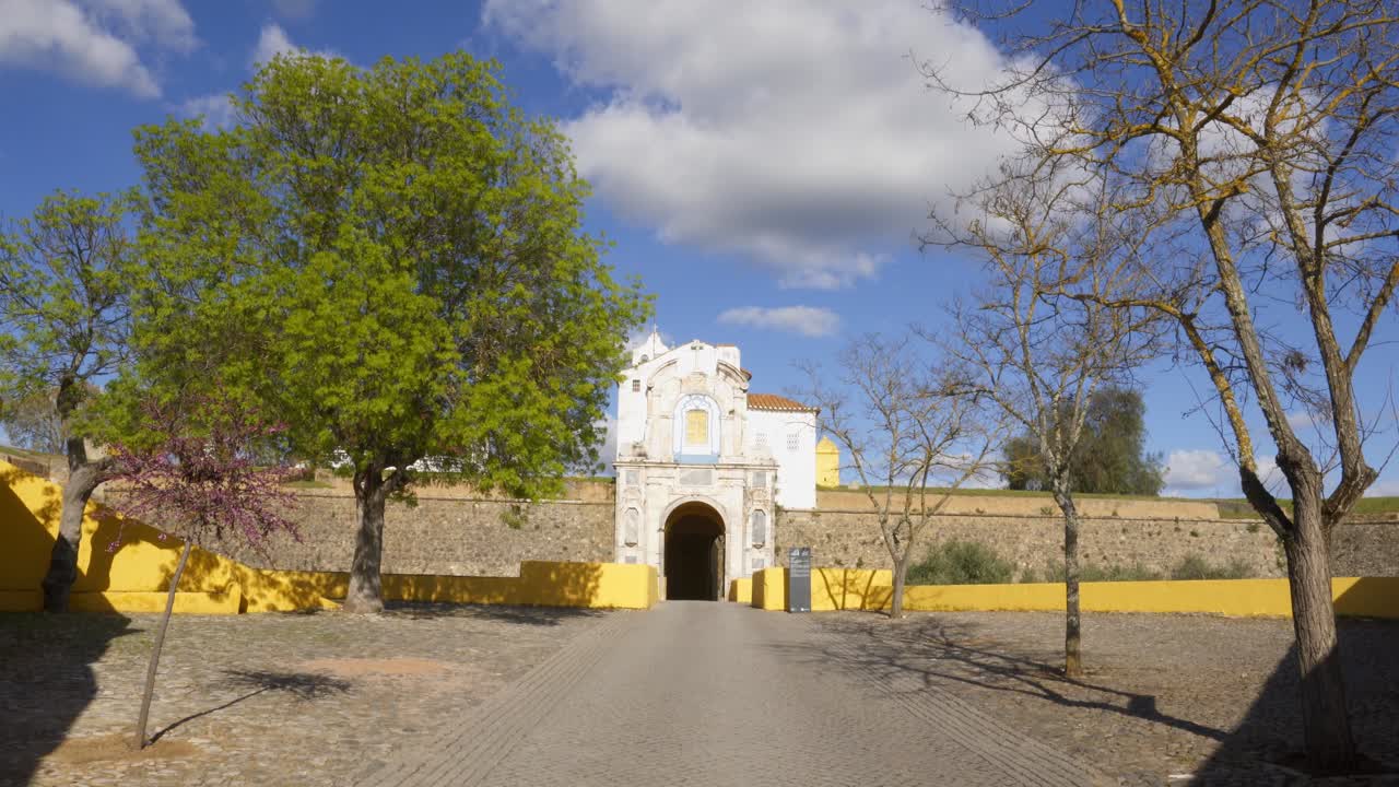 Elvas gate city entrance in Alentejo, Portugal