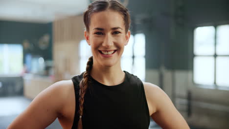 happy woman in a gym