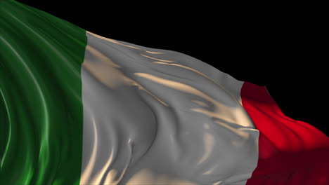 la bandera italiana agitando