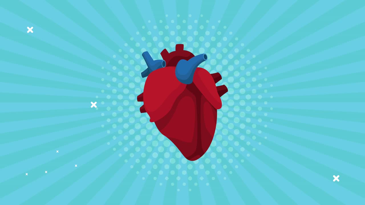 animación del día mundial del corazón con órgano