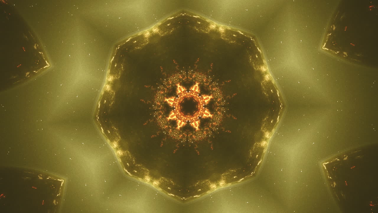 Abstract rossette-like kaleidoscope animated pattern