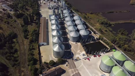 aerial view of agricultural land and grain silo 07