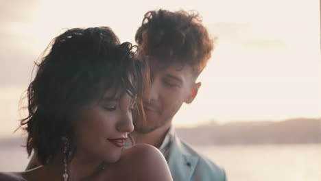 couple portrait at sunset