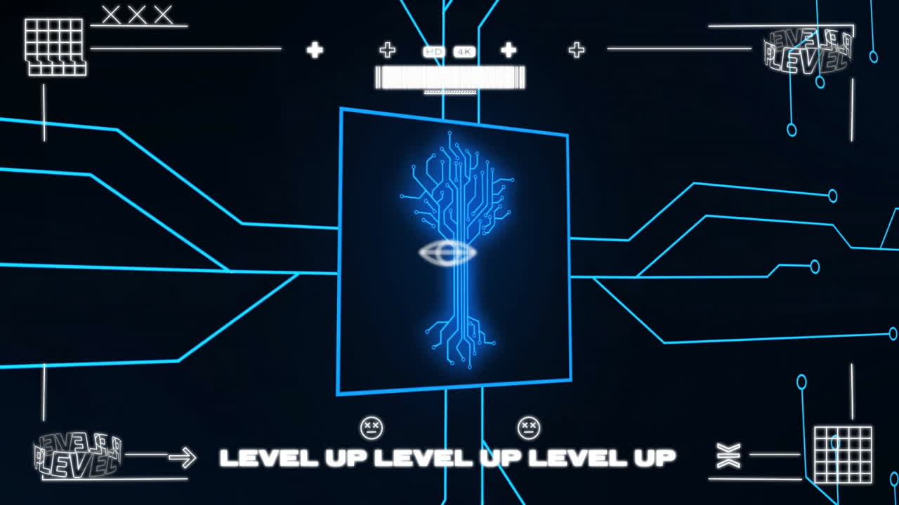Animation of digital data processing over computer circuit board