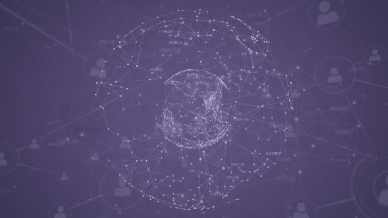 Animation of globe with network of connections