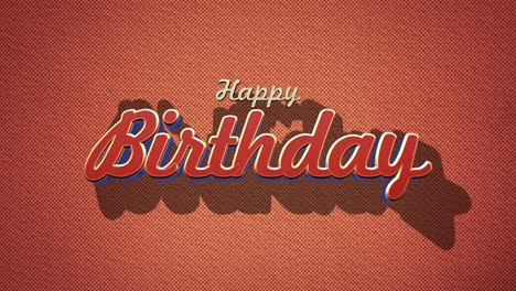 charming fabric-cut letters spell out a joyous happy birthday message on a brown background
