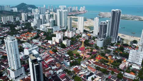 cinematic footage of penang city and some of the imposing tall buildings