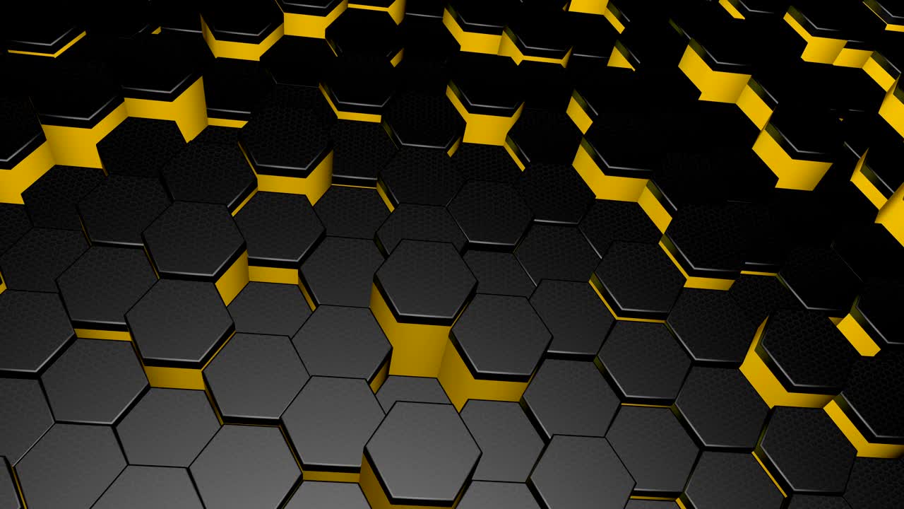 fondo hexagonal amarillo y negro.