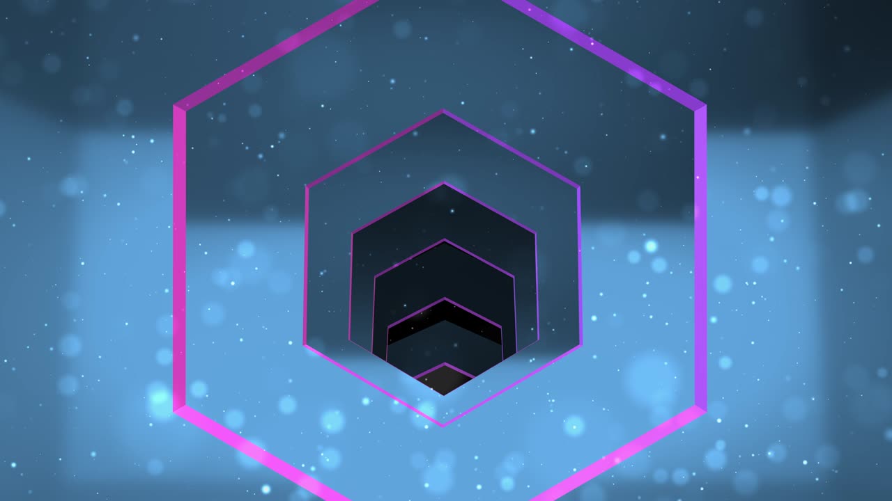 hexágono azul para el túnel de amor para el bucle