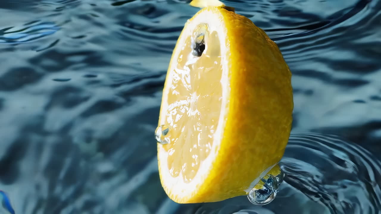 Lemon slice in water