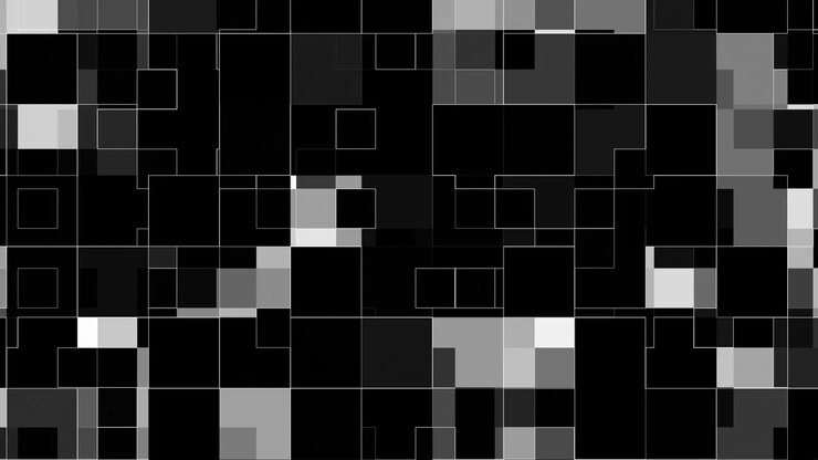 Motion graphic astratta di quadrati geometrici in espansione e contrazione