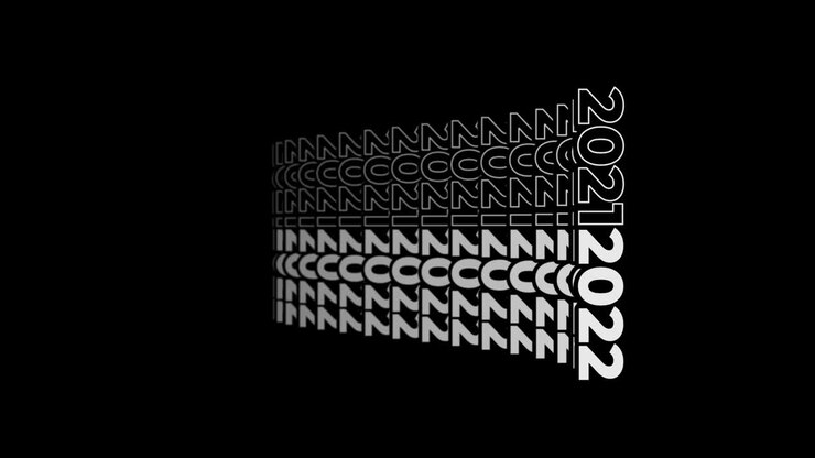 Vertical Orientation Shot of Animated 2021 2022 Kinetic Typography Wave