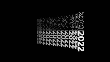 vertical orientation shot of animated 2021 2022 kinetic typography wave