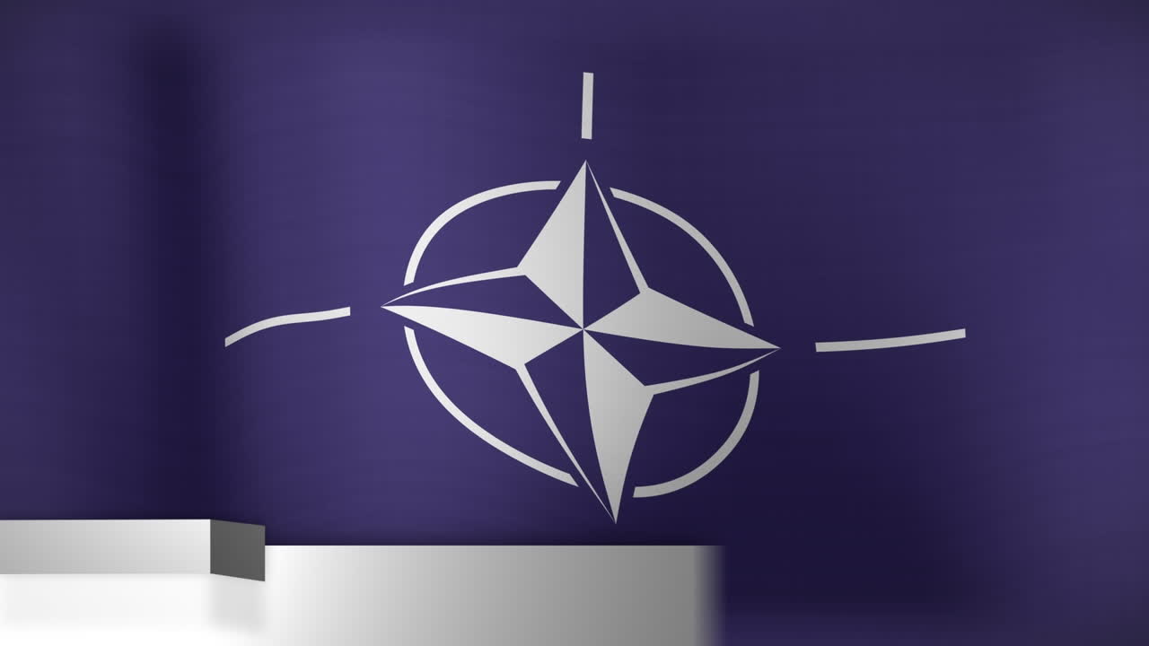 animación del globo y noticias de última hora sobre la bandera de la otan