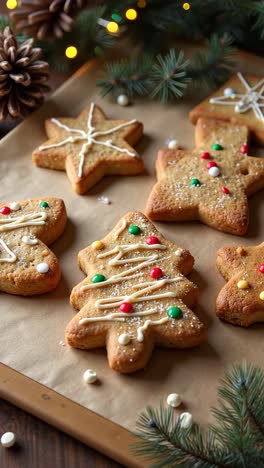 christmas cookies on parchment paper