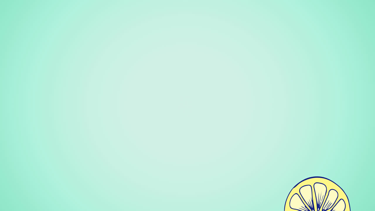 Animation of single lemons floating on green background