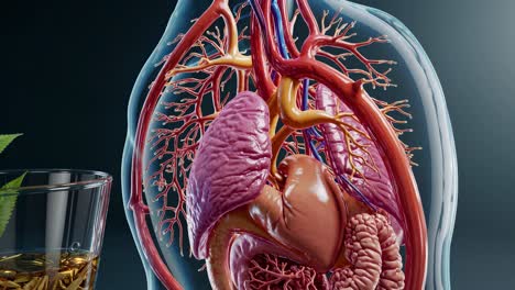 anatomía humana con té y cannabis