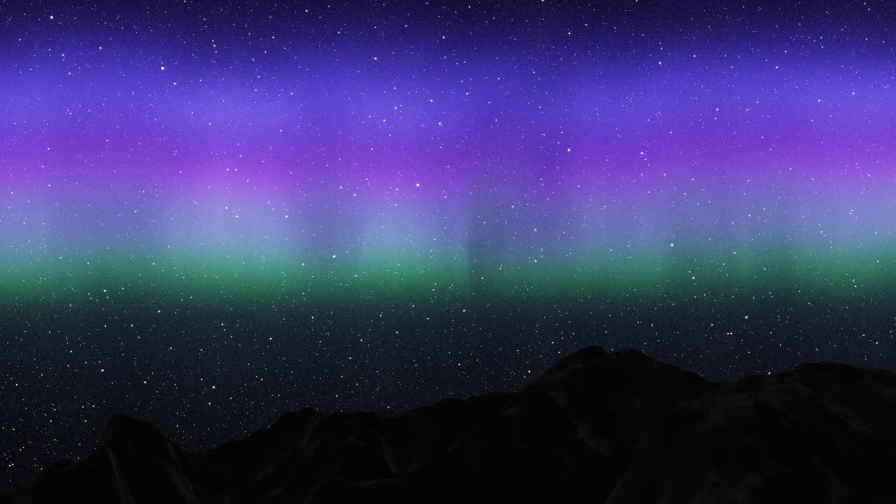 Aurora Borealis over Mountains