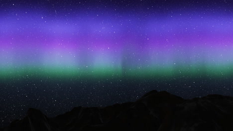 aurora boreal sobre las montañas